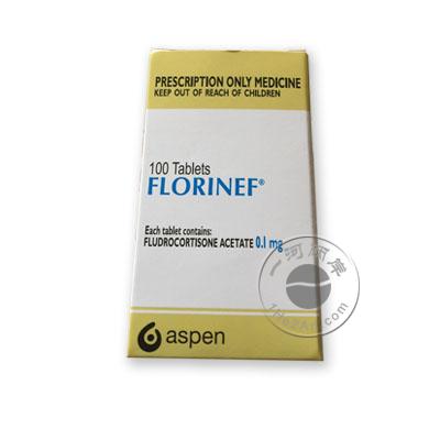 香港代购 富能锭/氟氢可的松 (Aspen Florinef FludrocortisoneA cetate 0.1mg 100 Tablets HK-00036)