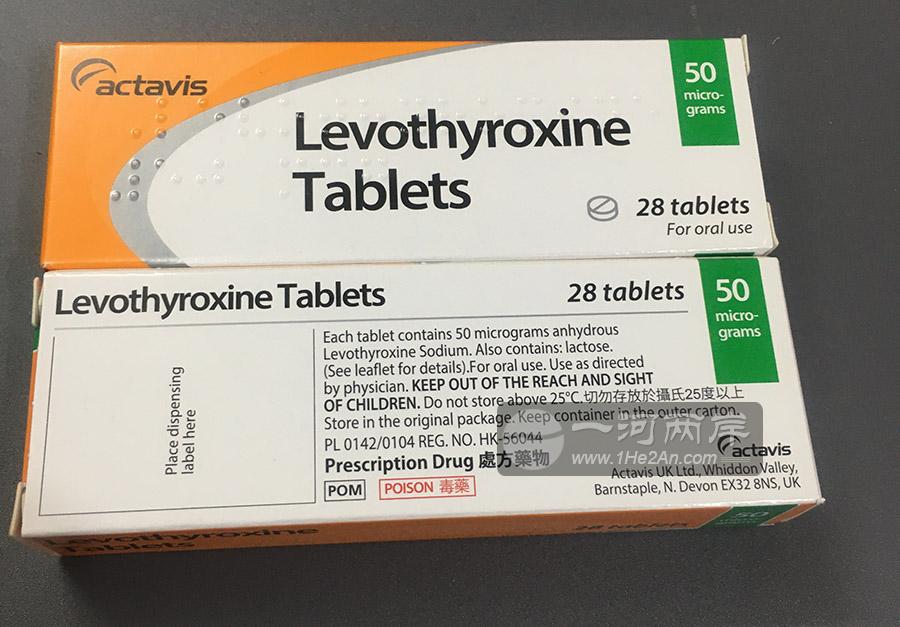Actavis Levothyroxine 28 Tablets 50 micro-grams HK-56044